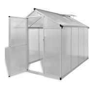 vidaXL Invernadero Caseta Jardin Terraza Cultivo de Plantas de Aluminio Dimensiones 242 x 190 x 195 cm (4.6 m²), 242 x 250 x 195 cm (6.05 m²), 302 x 250 x 195 cm (7.55 m²)
