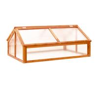 vidaXL Invernadero de madera de abeto marrón 114x80x50 cm