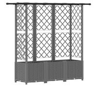 vidaXL: Jardín elevado con enrejado y cubierta, color gris claro, 163,5 x 40 x 136 cm