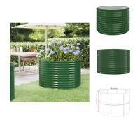 vidaXL: Jardín elevado de acero con recubrimiento en polvo, 100x100x68 cm, color verde - Macetas y jardineras