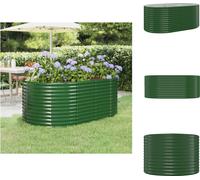 vidaXL: Jardín elevado de acero con recubrimiento en polvo, 175x100x68 cm, color verde - Macetas y jardineras