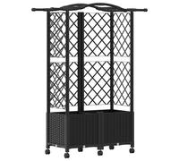vidaXL: Jardín vertical elevado con enrejado y cubierta, color , 122 x 40 x 144 cm, material: PP