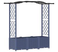 vidaXL: Jardín vertical elevado con enrejado y cubierta, color gris, 164 x 40 x 138 cm, material: PP