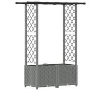 vidaXL: Jardín vertical elevado con enrejado y cubierta, color gris claro, 124,5 x 40 x 136 cm