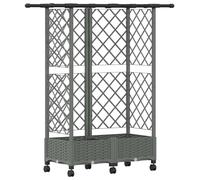 vidaXL: Jardín vertical elevado con enrejado y cubierta, color gris claro, 124 x 40 x 127 cm, material: PP