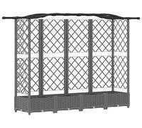 vidaXL: Jardín vertical elevado con enrejado y cubierta, color gris claro, 203,5 x 40 x 123 cm