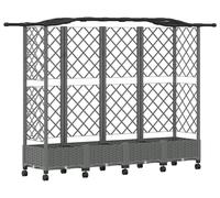 vidaXL: Jardín vertical elevado con enrejado y cubierta, color gris claro, 203,5 x 40 x 129 cm