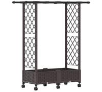 vidaXL: Jardín vertical elevado con enrejado y cubierta, color marrón, 122,5 x 40 x 127 cm, material: PP
