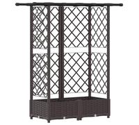 vidaXL: Jardín vertical elevado con enrejado y cubierta, color marrón, 124 x 40 x 121 cm, material: PP