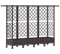 vidaXL: Jardín vertical elevado con enrejado y cubierta, color marrón, 202,5 x 40 x 127 cm, material: PP