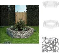 vidaXL Jardín vertical hexagonal de gaviones, 200x173x40 cm - Macetas y jardineras