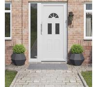 vidaXL Jardinera 2 pcs Antracita 50 x 50 x 40 cm Acero