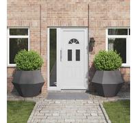 vidaXL Jardinera 2 pcs Negro 100 x 100 x 80 cm Acero