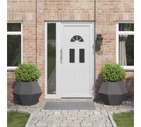 vidaXL Jardinera 2 pcs Negro 75 x 75 x 60 cm Acero
