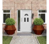 vidaXL Jardinera 2 pcs Oxidado 100 x 100 x 80 cm Acero autopatinable