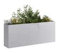 vidaXL Jardinera 200x40x80 cm – acero galvanizado, macetero lecho elevado