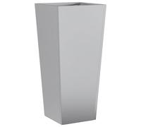 vidaXL Jardinera acero blanca 35x35x75 cm en color Acero/Blanco/Acero Inoxidable/Gris Claro/Acero/Verde y más