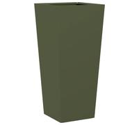vidaXL Jardinera acero blanca 35x35x75 cm en color Acero/Blanco/Acero Inoxidable/Gris Claro/Acero/Verde y más