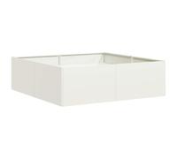 vidaXL Jardinera de acero blanco 100x100x30 cm – Macetero lecho elevado con bandeja