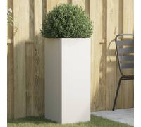 vidaXL Jardinera, Macetero para Plantas Flores Hierbas, Soporte para Macetas, Arriate Elevado para Jardín Patio Terraza Balcón, Acero Blanco
