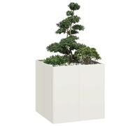 vidaXL Jardinera acero blanco 80x80x80 cm