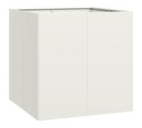 vidaXL Jardinera Acero Blanco 80x80x80 cm, macetero, Soporte para Plantas, lecho Elevado, Soporte para jardineras, Bandeja para Plantas