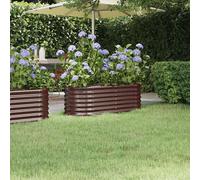 vidaXL Jardinera acero galvanizado marrón 114x40x36 cm