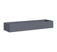 vidaXL Jardinera de acero Gris antracita 280x80x40 cm, lecho elevado con bandeja