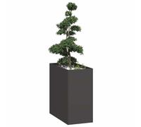 vidaXL Jardinera acero negro 40x80x80 cm – Macetero lecho elevado con bandeja para plantas