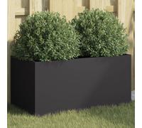 vidaXL Jardinera arriate elevado 62x30x29 cm acero negro para plantas y macetas