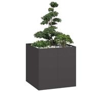 vidaXL Jardinera Acero Negro 80×80×80 cm – Macetero y soporte para plantas