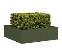 vidaXL Jardinera acero verde oliva 100x100x30 cm