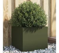 vidaXL Jardinera acero verde oliva 32x30x29 cm