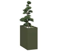 vidaXL Jardinera acero verde oliva 40x80x80 cm