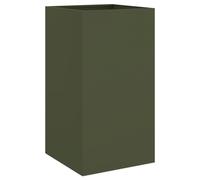 vidaXL Jardinera arriate elevado macetero 42x38x75 cm acero verde oliva para jardín