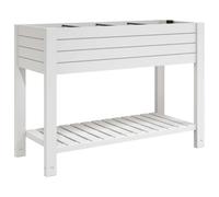 vidaXL Jardinera Alta Polipropileno Blanco 110x45x79 cm, Jardinera con Patas, Jardinera, Maceta de Flores, arriate, Maceta de jardín