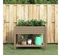 vidaXL Jardinera alta polipropileno marrón claro 110x45x79 cm