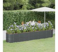 vidaXL Jardinera arriate acero recubrimiento polvo 368x80x68 cm Color Verde, Gris, Marrón y mas Anthracite