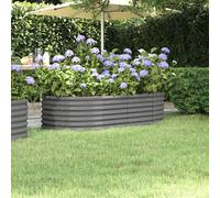 vidaXL Jardinera arriate acero galvanizado gris 152x80x36 cm