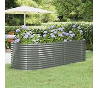 vidaXL Jardinera arriate acero galvanizado gris 249x100x68 cm