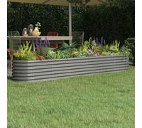 vidaXL Jardinera arriate acero galvanizado gris 260x40x36 cm