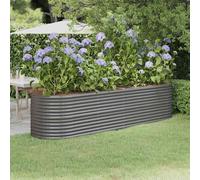 vidaXL Jardinera arriate acero galvanizado gris 296x80x68 cm