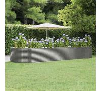 vidaXL Jardinera arriate acero recubrimiento polvo 447x140x68 cm Color Verde, Gris, Marrón y mas Gray