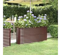 vidaXL Jardinera arriate acero galvanizado marrón 152x40x68 cm