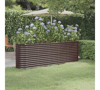 vidaXL Jardinera arriate acero galvanizado marrón 224x40x68 cm