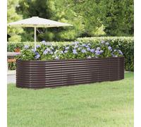 vidaXL Jardinera arriate acero galvanizado marrón 322x100x68cm