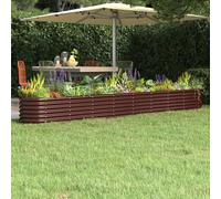 vidaXL Jardinera arriate acero galvanizado marrón 332 x 40 x 36 cm