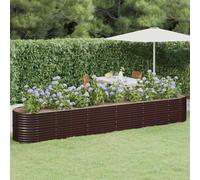 vidaXL Jardinera arriate acero galvanizado marrón 440x80x68 cm