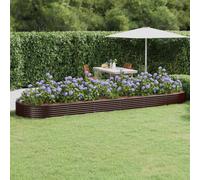 vidaXL Jardinera arriate acero galvanizado marrón 523x140x36cm