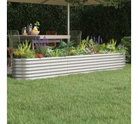 vidaXL Jardinera arriate acero galvanizado plata 260x40x36 cm
